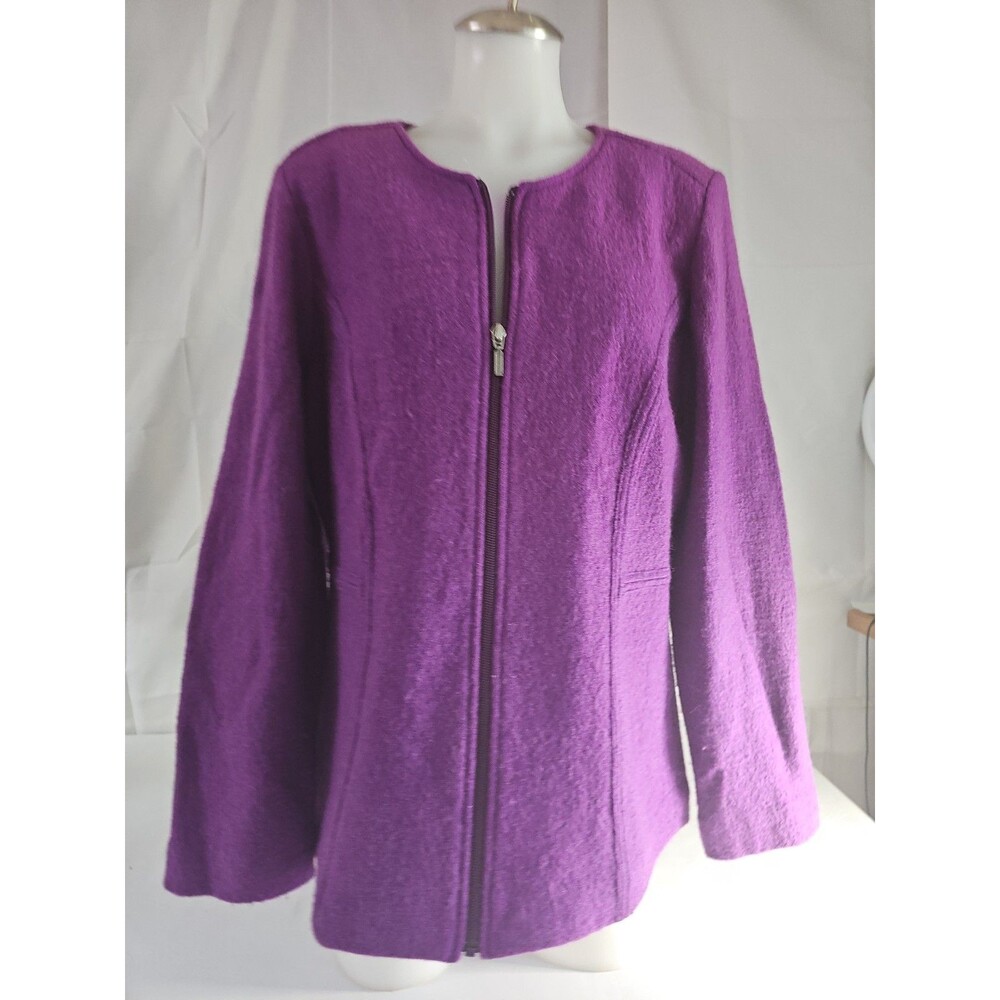 Vintage Chicos Zip up Sweater Size 2 Purple